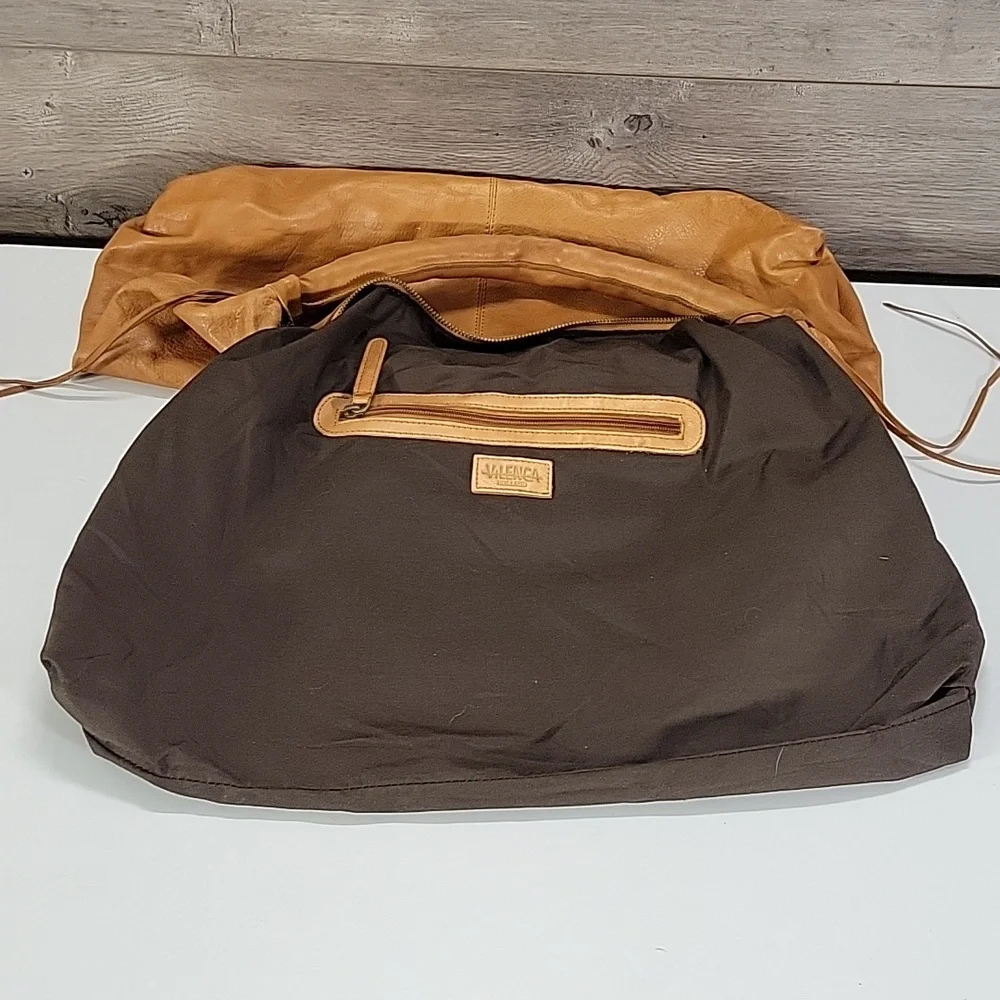 Large Vilenca Holland Tan Leather Shoulder Hobo Bag